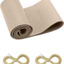BELINOUS Leather Steering Wheel Cover Lace Up, Stitch on Steering Wheel Wrap, Universal Fit 13-20 Inch Car Truck Pickup Boat, A Whole Piece of Cowhide, DIY w/Needle Thread (Size M2, Light Beige)