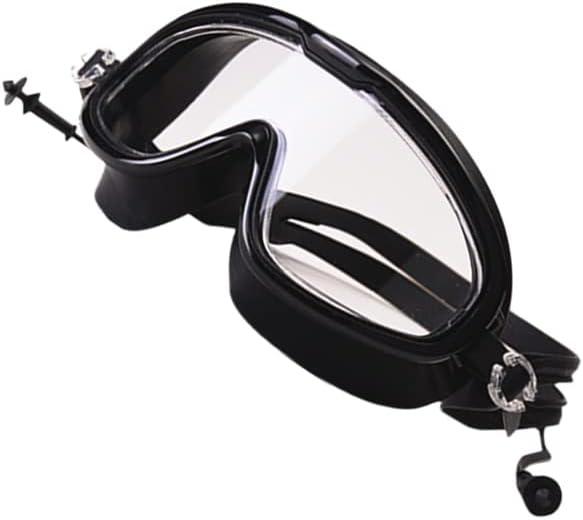 Swimming Goggles with Large Frame, Waterproof, AntiFog, HD Swimming Goggles for Men and Women (Black)