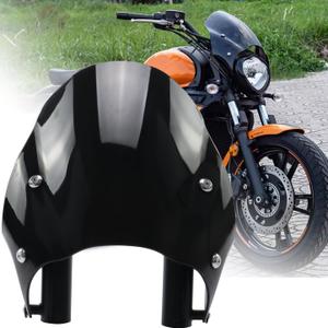 Motorcycle Windshield Fairing Set Wind Deflector Windscreen Mount Kits Fits for Kawasaki S650 Vulcan S ABS SE Cafe EN650 VN650 2015-2025 Black
