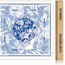 Deyimmei Neoprene Mahjong Mat for Table 31.5"x31.5" - Non-Slip, Noise Reduction Cover with Storage Pockets, American Rules & Crease-Free Rolled Shipping (Ceramic Blooms), 31.5" x 31.5" x 0.08"