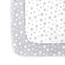 Pack and Play Sheets, 2 Pack Mini Crib Sheets, Stretchy Playard Fitted Sheet, Compatible with Graco Pack n Play, Soft and Breathable Material, Grey & White