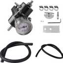 Universal Adjustable Fuel Pressure Regulator Kit, Aluminum Fuel Regulator,Adjustable Gas Oil Injection Pressure Regulator with 0-140 PSI Gauge -Black