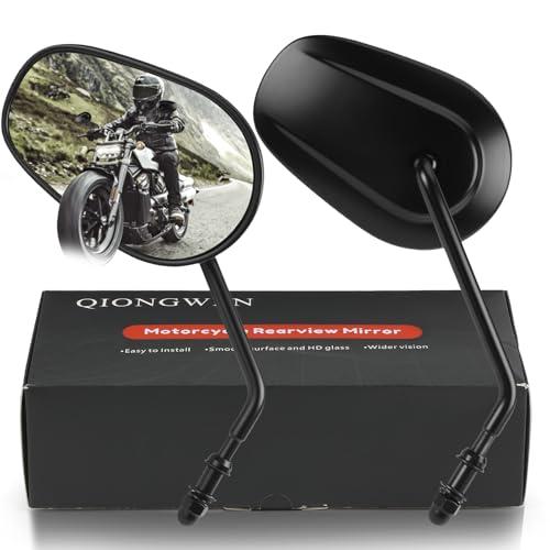 QIONGWEN Motorcycle Rearview Mirror 360 Degree Adjustment Handlebar Mirrors M8 Fit For Road King Street Electra Glide Dyna Sportster Softail Road Glide