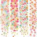 Geosar 120 Pcs Artificial Flowers Bulk Mini Silk Flower for Crafts Fake Small Flowers Heads Floral Arrangement Decor for Spring DIY Wreath Wedding Bouquet Decoration(Pastel Color,Elegant Style)