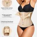 Nebility Waist Trainer for Women Zipper Corset Shapewear Tummy Control Mesh Waist Cincher Faja Body Shaper (Medium, Beige)