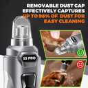 Whisper Quiet Dog Nail Grinder with 4 LED Lights, Safe & Stress-Free for Sensitive Dogs Cats of All Breeds & Sizes, 3 Grinding Bits, 3-Speed, Pet Nail Trimmers, Rechargeable Painless Grooming Kit Grey