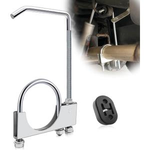 3" Universal Exhaust Clamp with Hanger,Made of Heavy-Duty Steel Clamp with Rear Muffler Hanger Exhaust Pipe,Exhaust System Hanger Car Truck Exhaust Pipe,2PCS (1Pcs 3 Inch)