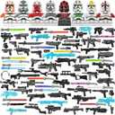 Military Minifigures Weapon Armor Kit for Star War Army Weapons and Accessories Set Compatile with Major Block Brands - 81pcs