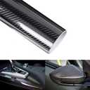 Lypumso Carbon Fiber Vinyl Wrap 6D Gloss Black, Self Adhesive Car Wrap Film with Air Release Technology, Automotive DIY Vinyl Sticker for Vehicle Interior & Exterior (Black, 1ft x 10ft)