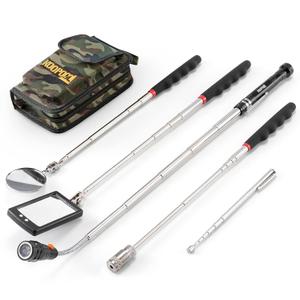 Telescoping Magnetic Pickup Tool Set, Inspection Mirror Telescoping, LED Flashlight, Cool Gadgets for Men, Valentines Day Gifts for Him, Husband, Boyfriend, Magnet Stick, Magnet Stick (Camo)