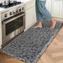 HEBE Kitchen Mat Cushioned Anti Fatigue Comfort Floor Mat 20"x60" Waterproof Non Slip Kitchen Rug Runner Laundry Room Rug Floor Carpet Heavy Duty Comfort Standing Mat Pads,Silver Grey
