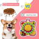 Snuffle Mat for Dogs Pet Treats Feeding for Small Medium Breed Dogs Non-Slip Interactive Dog Puzzle Toys Encourages Natural Foraging Skills (Pink Sunflower 20 "x 20")