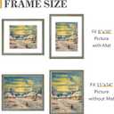 VIOLABBEY 11x14 Picture Frame Green Gold, Display 8x10 Photo with Mat or 11x14 without Mat, Ornate Vintage 11 x 14 Frame for Wall Decor or Tabletop Display, Green Gold