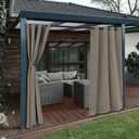 BONZER Waterproof Indoor/Outdoor Curtains for Patio - Thermal Insulated, Sun Blocking Grommet Blackout Curtains for Bedroom, Porch, Living Room, Pergola, Cabana, 2 Panels, 52 x 108 inch, Vintage Linen
