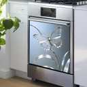 Dishwasher Magnetic Cover 25.59x23.03in Silver Butterfly Appliance Magnet Panel, Removable Waterproof Kitchen Dishwasher Decor for Refrigerator Metal Surface, 23.03x25.59in