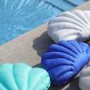 YRXRUS Outdoor Seashell Pillow, Light Blue Shell Pillows, Small 13x10 Inch Waterproof Throw Pillows for Beach Patio Furniture Garden Balcony Couch Home Decorative, Spring Summer Outdoor Gift