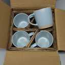 famiware Coffee Mugs Set of 4, Milkyway 13 oz Mug Set, Ceramic Cup Set with Handle for Coffee, Tea, Cocoa, Milk, Light Blue