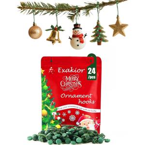 Ornament Hooks  Essential Christmas Tree Decorating Hangers Great Xmas Ornament Hooks for Hanging Christmas Decorations 35 PCS (Round-Upgraded-24pcs)