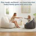 HUGHEAVEN Big Bean Bag Chairs for Adults,Giant Bean Bag Chair for Adults and Kids,Bean Bag Chairs for Teens,Comfy Fluffy Bean Bag Chair with Armrests,Bean Bag Sofa Lounge Floor Sofa for Reading