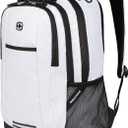 SWISSGEAR Cecil 18-Inch Laptop Backpack Fits 16-Inch Laptop, Travel Daypack with Organizer Pockets, Water Bottle Holders & Padded Straps – White