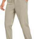 Men's Sweatpants Athletic Pants Joggers with Zipper Pockets Lightweight Quick Dry Workout Track Pants for Gym Running (Large, Khaki)