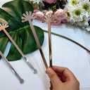 Pack of 20 Sun Drink Stirrers,Acrylic Sunshine Cocktail Stir Sticks for Party&Festival Decorations,Baby Theme Stirrers (Rose Gold Mirror)
