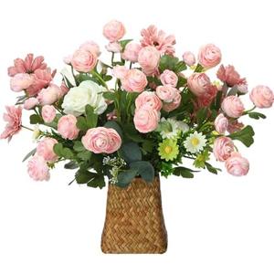 Tigeen 36 Heads Ranunculus Artificial Flowers Fake Silk Mini Ranunculus Flowers Bulk for Wedding Centerpieces Arrangements Bridal Shower Decor(Light Pink)
