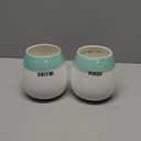 Comfify Ceramic Honeypot Cutlery Holder – Set of 3 – Sage Green and White Farmhouse Silverware Caddy for Kitchen Countertop – Spoon, Fork & Knife Organizer for Parties – Rustic Ceramic