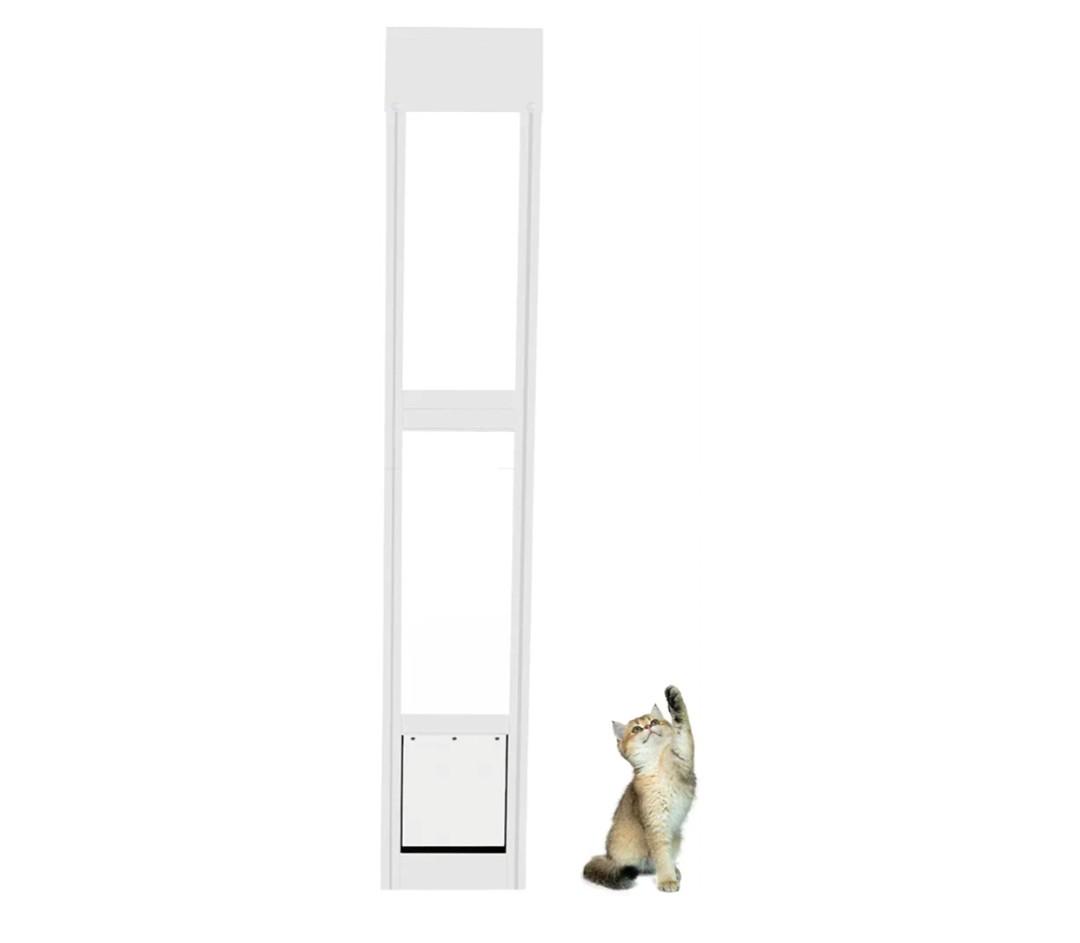 Cat Dog Door Insert for Sliding Patio Door - Easy Installation - Sliding Glass Cat Door with Lockable Weather Proof Panel