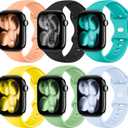 THWALK 6 Pack Sport Bands Compatible with Apple Watch Band Ultra 3/2/1 49mm, Series 11/10 46/42mm, 9/8/7 45/41mm, SE/6/5/4 44/40mm, 3/2/1 42/38mm for Women Men