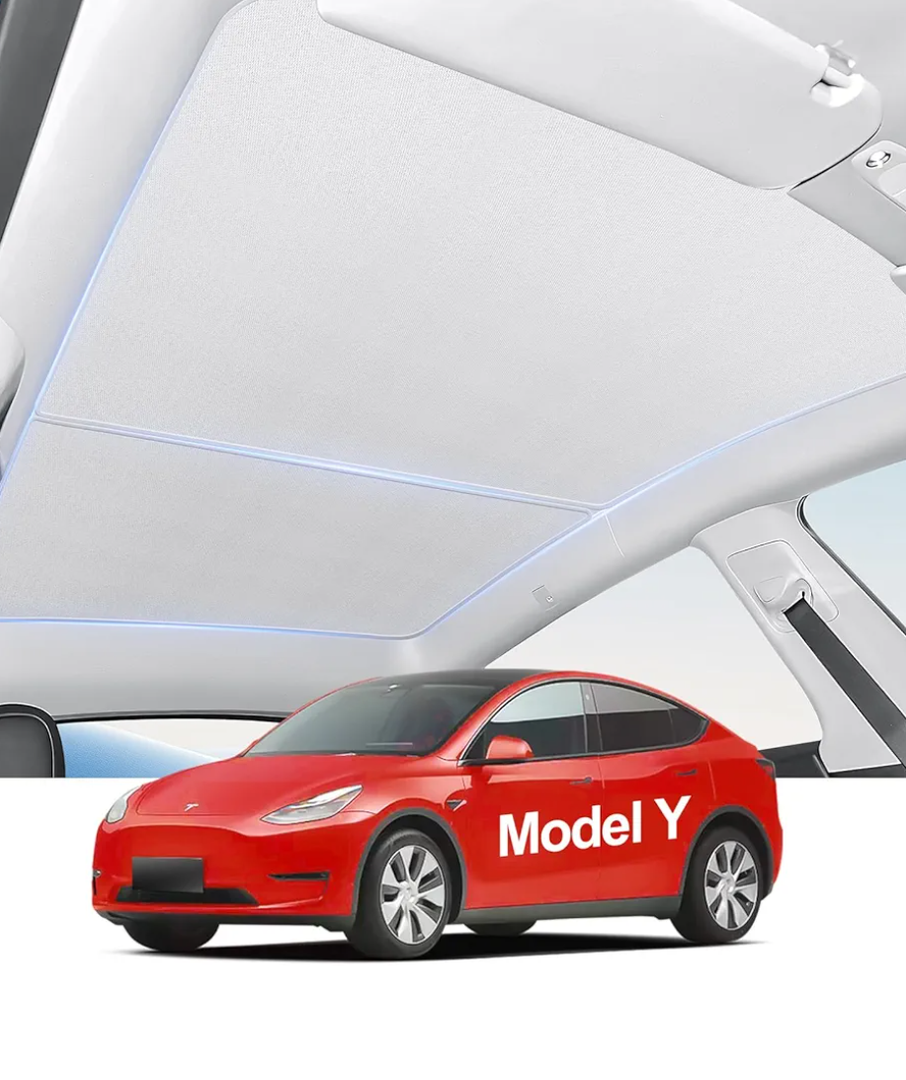 Original Sunshade Roof with 2Pcs Windows Sunshades for Tesla Model Y(2020-2024),Heat Insulation Foldable Privacy All-Season Roof Glass Sun Shade for Model Y,No Sagging Modle Y Accessories 2025