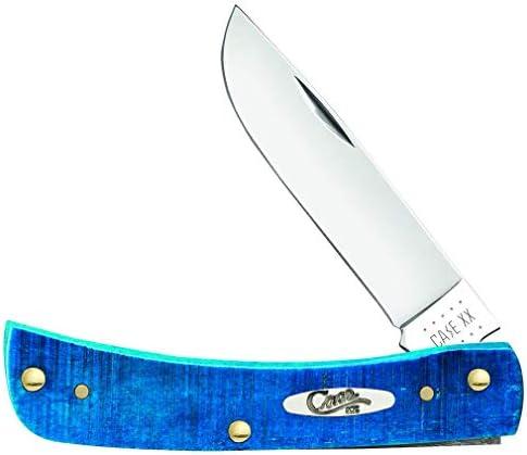 Case XX WR Pocket Knife Sod Buster Jr, Stainless Steel Blades, Length Closed: 3 5/8 Inches, Made in USA (Blue, Small)