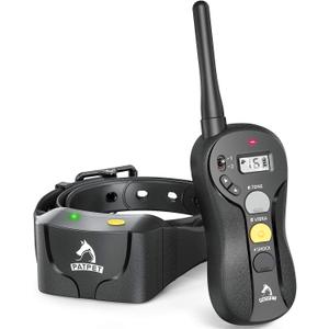 PATPET Dog Training Collar for Large Dogs - IPX7 Waterproof E Collar for Dogs Training with Beep, Vibration and Static Modes (Black)