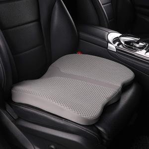 Car Seat Cushion - Comfort Memory Foam Seat Cushion for Car Seat Driver, Tailbone (Coccyx) Pain Relief, Car Seat Cushions for Driving (Gray) (Grey)