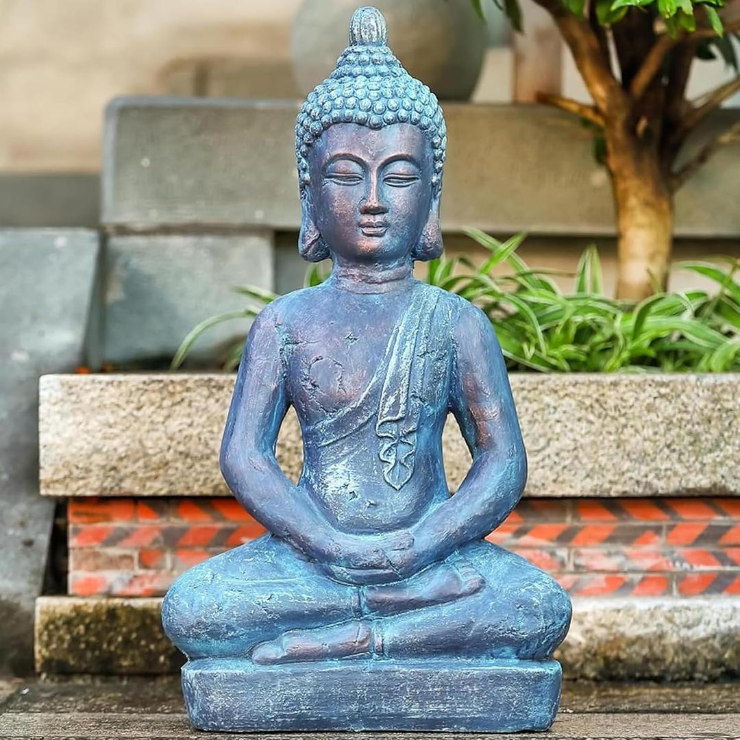 25" Large Buddha Statue Outdoor for Garden, Meditating Buddhist Statues