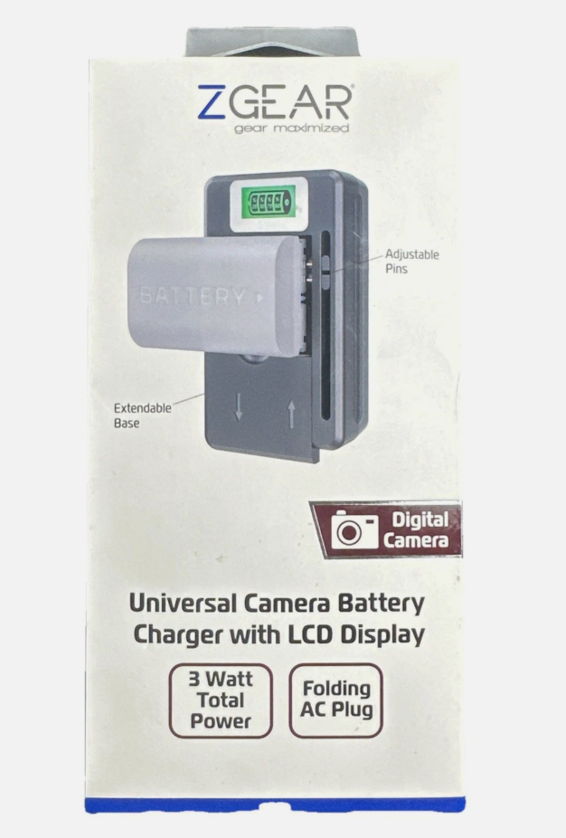 ZGEAR - Universal Camera Battery Charger W/LCD Charge Display