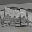 GOmaize Front Loading Black Picture Frame 8x10 Set of 5 Wall and Table Mounting
