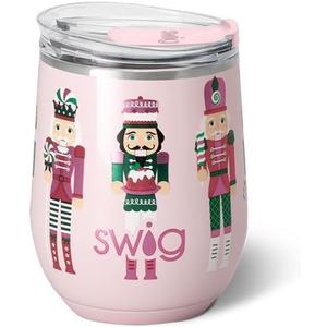 Swig Life 12oz Tumbler with Lid, Stainless Steel, Dishwasher Safe, Portable, Triple Insulated Tumbler with Nutcrackers (Sugar Plum Soldiers)