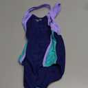 Speedo Girl's Swimsuit One Piece Closed Racerback (7, Mesh Blue Harmony)