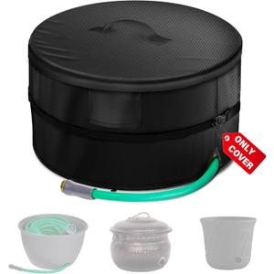 Garden Hose Storage Pot Cover, Protective All-Weather Shield Against Sun/Rain/Snow/Sandstorms  Extends Life of Hose Storage Pot & HoseCover Only (0-150FT)