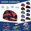 Fumwase 10 Pieces Boys Athletic Sweatbands Headbands 16 inch Elastic Sports Wicking Headbands Breathable Soft Sweatband Head Wrap for Basketball Football Cycling Running