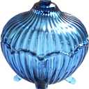 Retro Crystal Blue Glass Candy Jar with Lid Food Storage Jar Sugar Bowl Decorative Jar