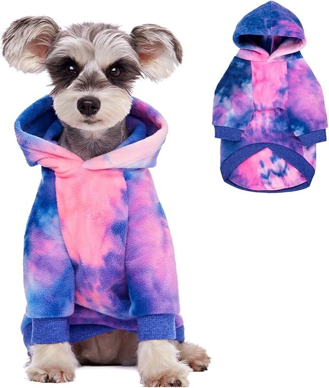 Dog Hoodie Coat,Dog Hoodie Tie Dye Warm Winter Coat Sweatshirt,Dog Clothes for Cat Puppy Small Medium Dog_5XL(5XL-Chest Girth :31")