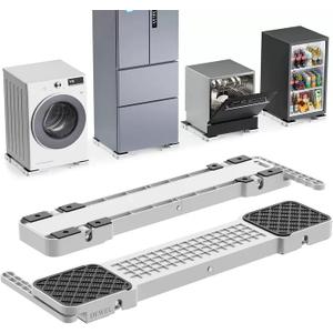 Appliance Rollers for Washer and Dryer, Extendable Heavy Duty Appliance Sliders with Hidden Lift Handle,1102 lbs (White)