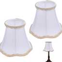 CHGCRAFT 2 Pcs Small Lamp Shade Clip Replacement on Shades Cloth Chandelier Lampshades for Pendant, Table, Wall and Floor Lamps, White, 5.3x4.6 inch