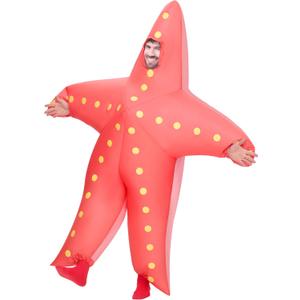 Spooktacular Creations Adults Inflatable Costume, Starfish Full Body Blow-up Costume, Pink Sea Animal Inflatable Suit for Adults Halloween Costume Party Halloween themed Party