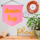 Dream Big Mini Hanging Felt Banner，- Baby Kids Girl Nursery Wall Decor, Kids Room Flag, Cute Decorative Banner, Charming Decoration For Small Spaces (pink)