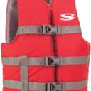 Stearns Kids Life Vest, USCG Approved Type III Life Jacket for Children 50 to 90 lbs, Youth PFD for Boating, Swimming, Watersports, Pool, Beach, & More, red