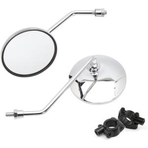 DREAMIZER Motorcycle Rear View Mirror - 7/8" 10MM Handlebar Side Mirrors Chrome Universal Compatible with CB 400 750 XT25 XVS VRZ 1800 GT750 CRF450 - Round