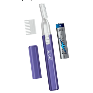 Wahl Clean & Confident Female Battery Pen Trimmer with Rinseable Blades for Eyebrows, Facial Hair, & Light Grooming- Hygienic Grooming & Easy Cleaning with Battery Included - Model 5640-100